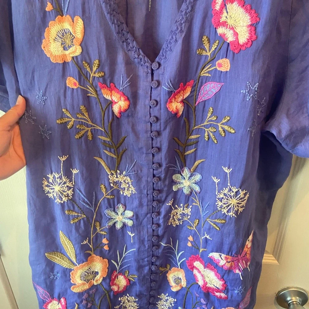 Johnny Was Embroidered Dress- Free flowing, comfortable 🌸🌺🦋 - Picture 11 of 13